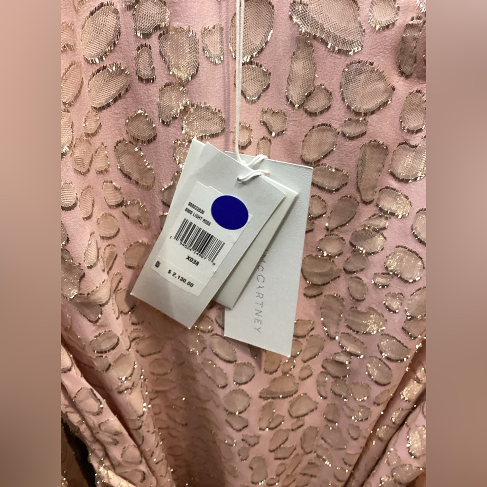 Stella McCartney Blush and Gold Lace Midi Dress - Picture 3 of 6